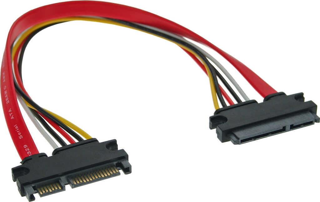 0&comma;3m Strom Verl&auml;ngerung intern&comma; SATA 6Gb&sol;s &plus; Strom&comma; Stecker