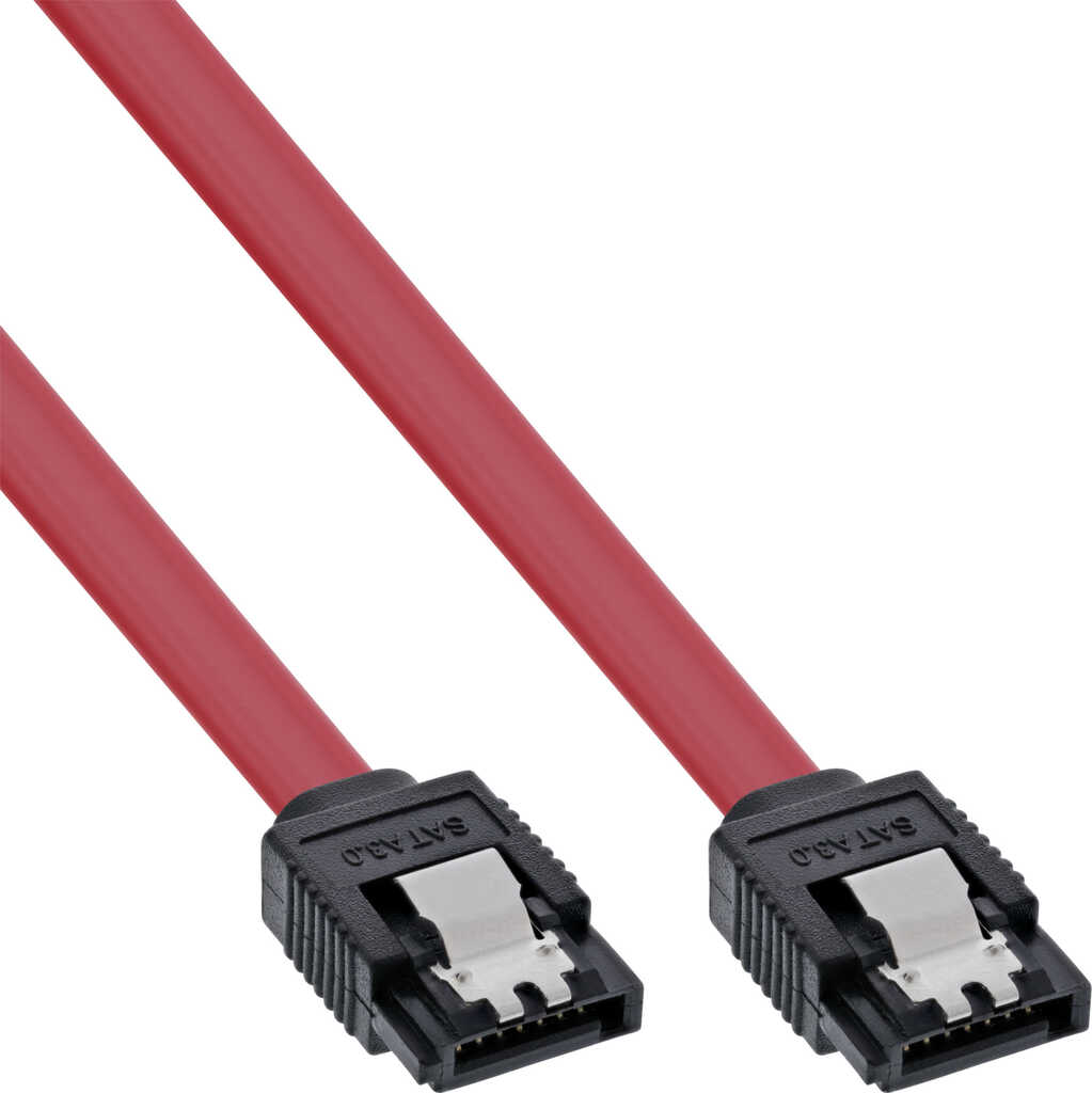 0&comma;75m InLine SATA 6Gb&sol;s Kabel&comma; mit Lasche