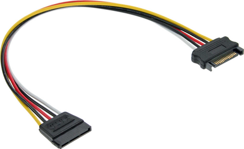 1m Strom Verl&auml;ngerung intern&comma; SATA Stecker &sol; Buchse Inline
