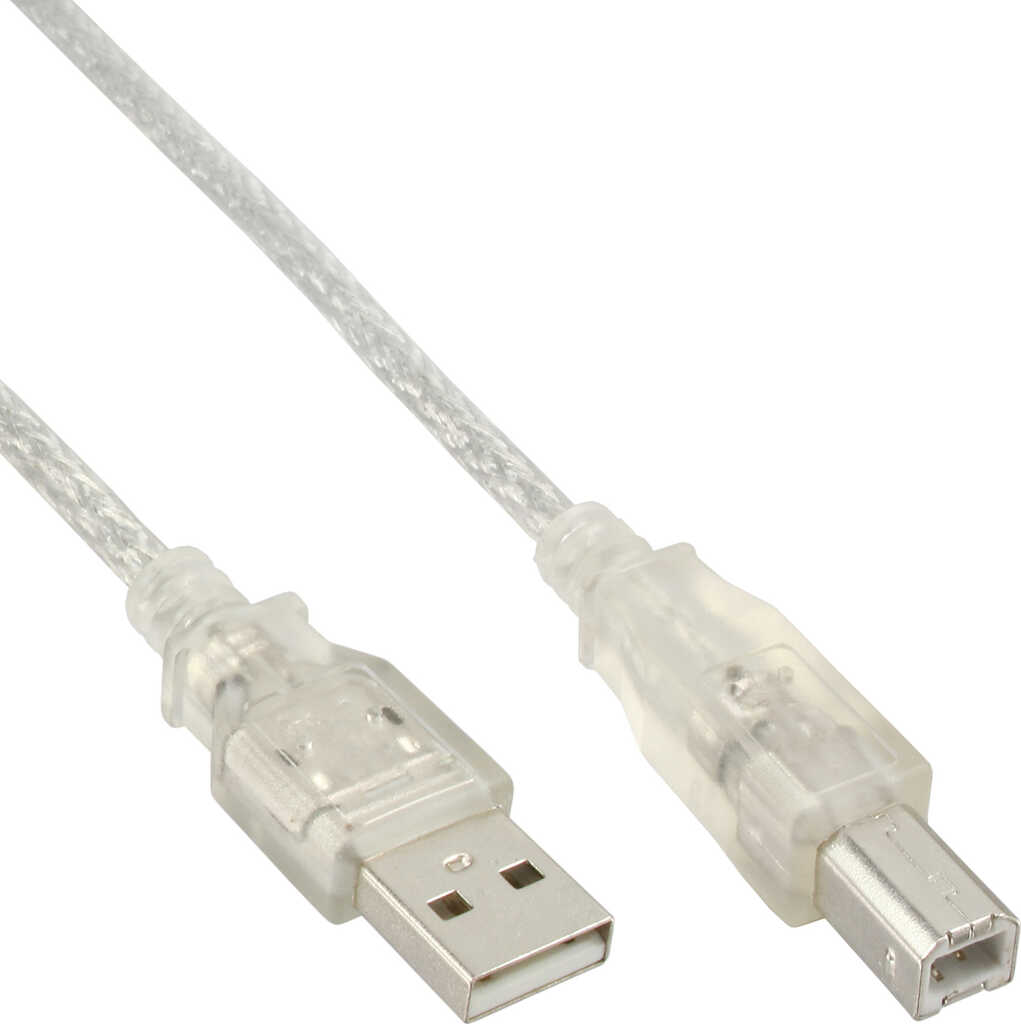 5m USB 2&period;0-Kabel TypA auf TypB InLine transparent