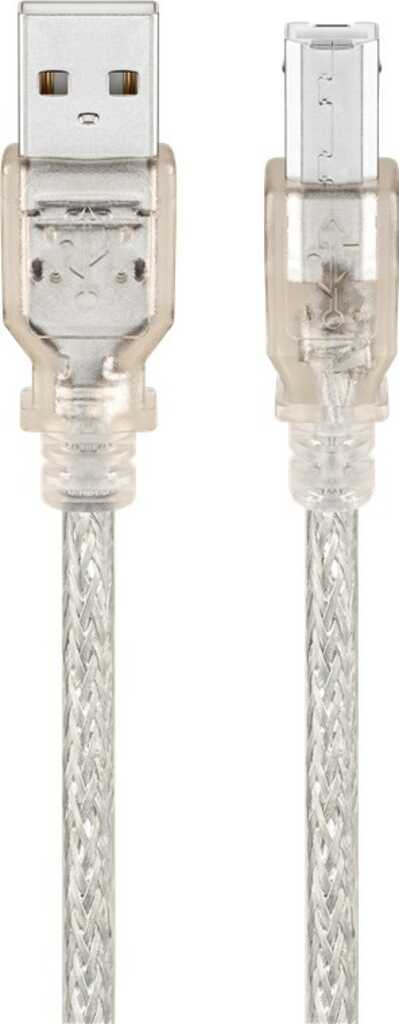 1&comma;8m USB 2&period;0-Kabel TypA auf TypB goobay transparent