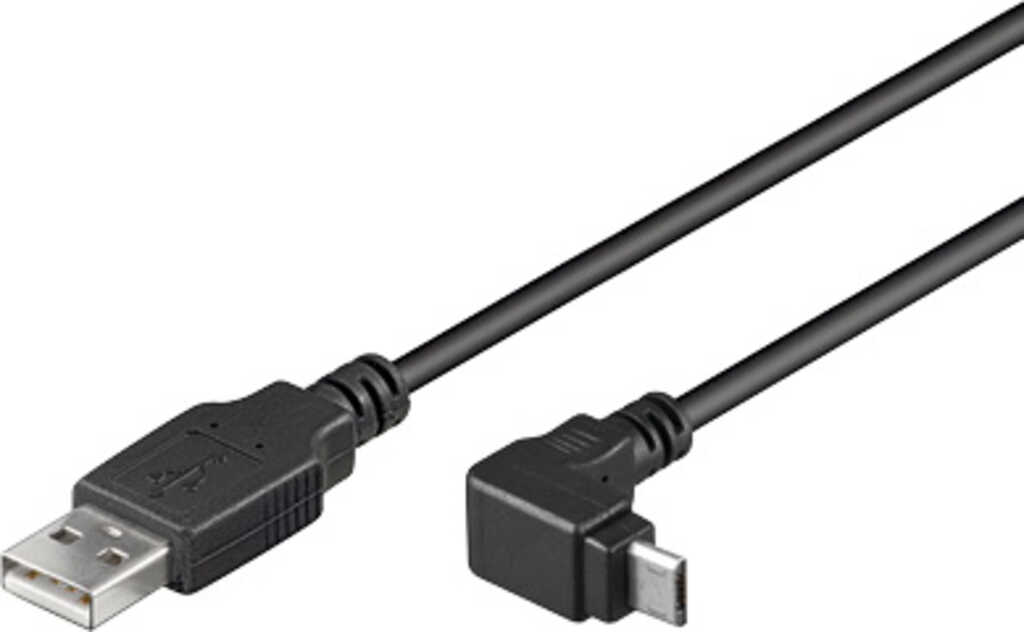 1&comma;8m USB 2&period;0-Kabel TypA auf 1x TypB micro gewinkelt
