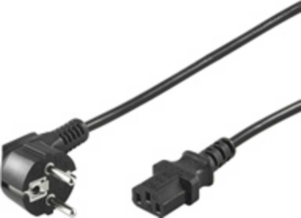 3m Netzkabel Kaltger&auml;te Anschlusskabel abgewinkelt Schutzkontaktstecker &lpar;Typ F&comma; CEE 7&sol;7&rpar; &gt; Ger&auml;tebuchse C13