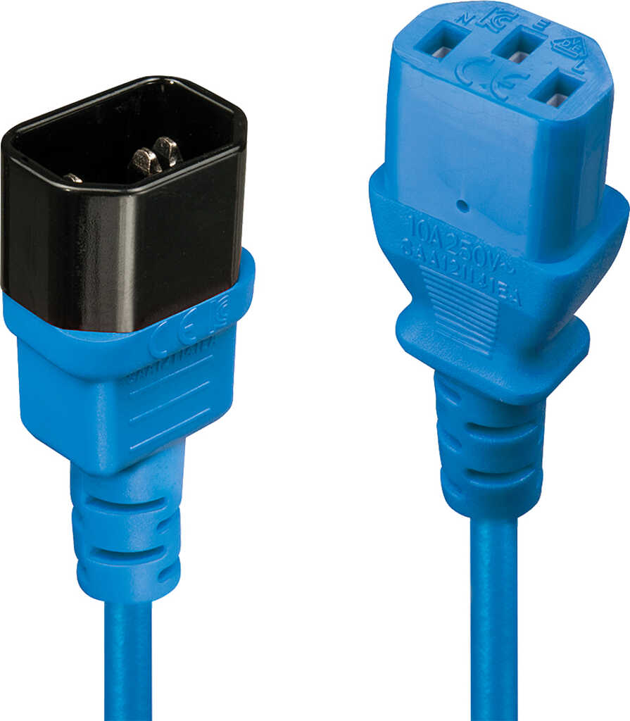 0&comma;5m Lindy 30470 0&period;5m C14-Koppler C13-Koppler Schwarz&comma; Blau
