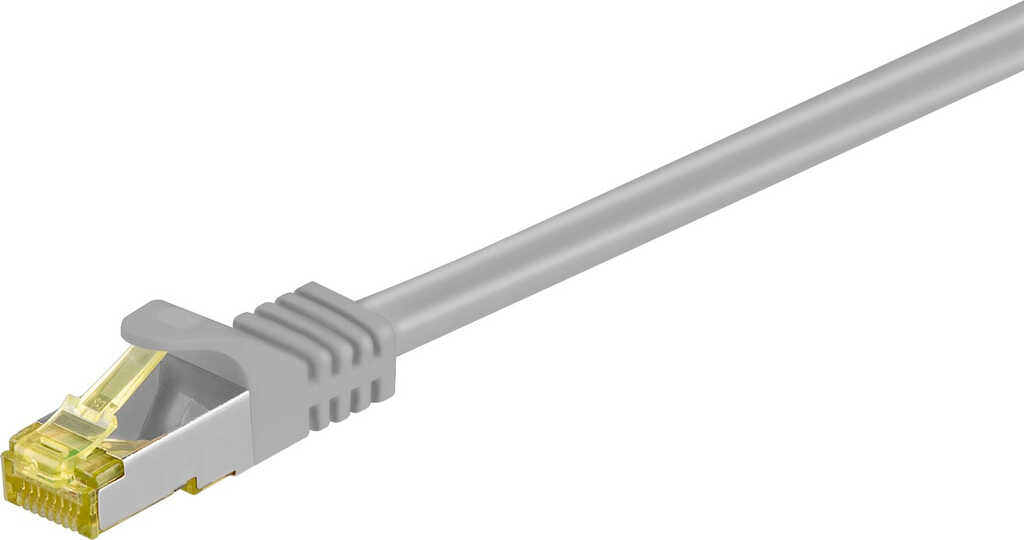 1m RJ45 Patchkabel S&sol;FTP &lpar;PIMF&rpar; mit CAT 7 Rohkabel grau