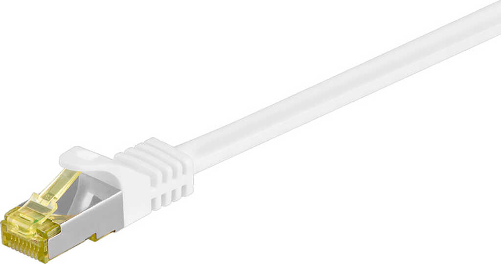 2m RJ45 Patchkabel S&sol;FTP &lpar;PIMF&rpar; mit CAT 7 Rohkabel weiss
