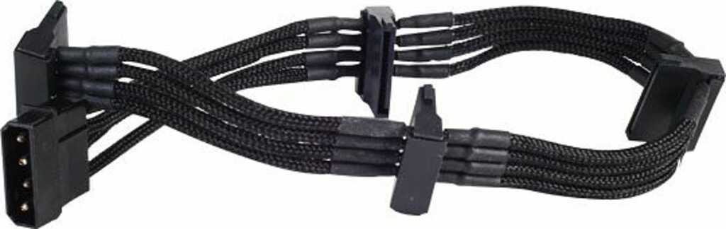 0&comma;3m SilverStone SATA-Stromadapter 4-Pin &lbrack;IDE&rsqb; auf 4x 15-Pin