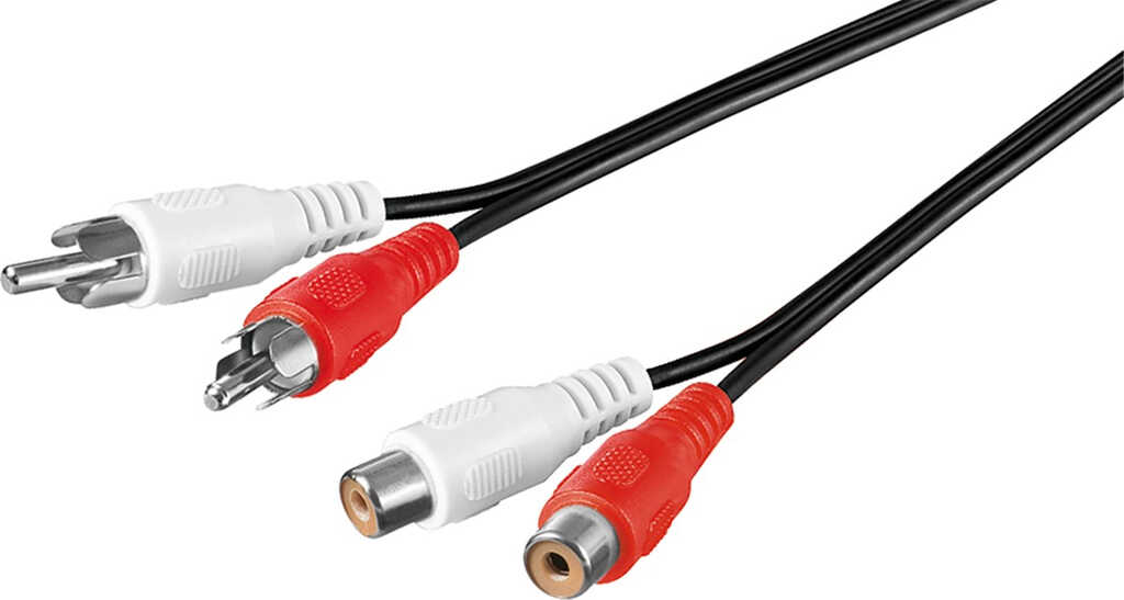 2&comma;5m Stereo-Cinch Verl&auml;ngerungskabel&comma; 2x Stecker &gt; 2x Buchse