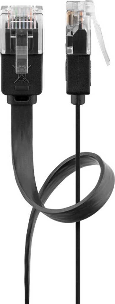 10m Patchkabel Cat&period;6 U&sol;UTP schwarz extrem flach