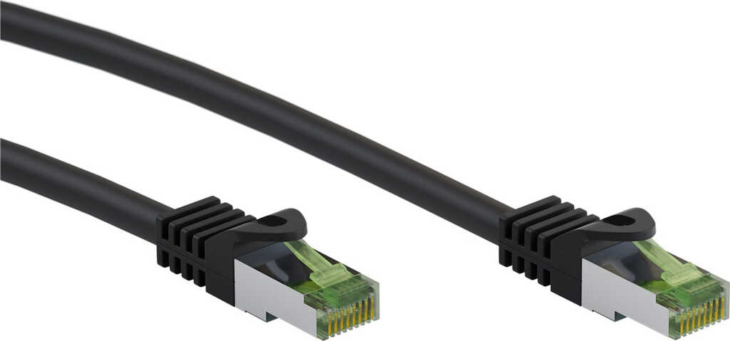 0&comma;25m RJ45 Patchkabel S&sol;FTP &lpar;PIMF&rpar; Cat&period;8&period;1 Schwarz