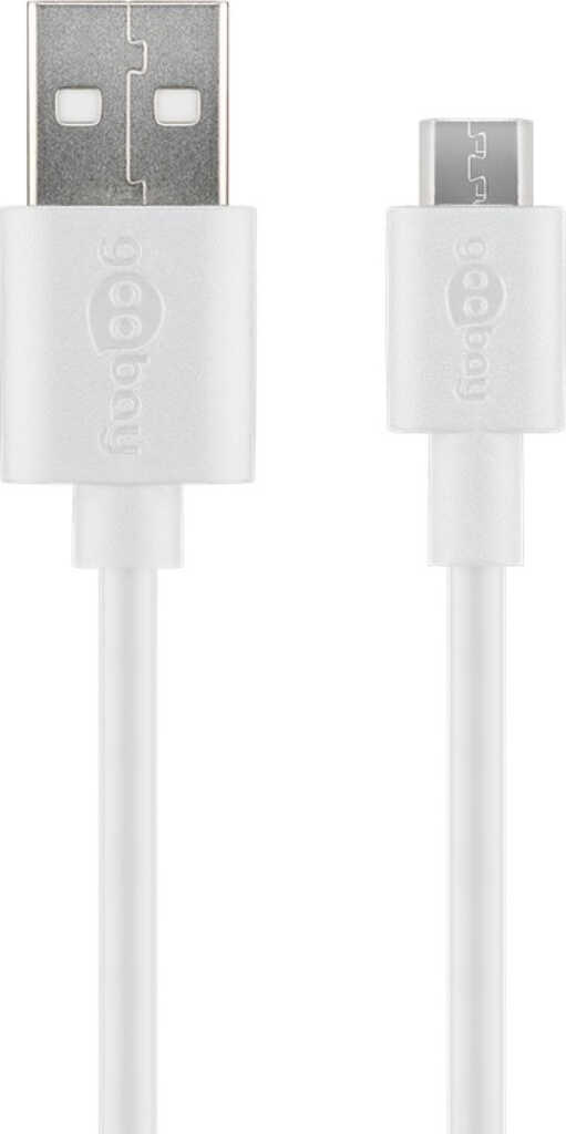 2m USB 2&period;0-Kabel TypA auf TypB micro goobay weiss