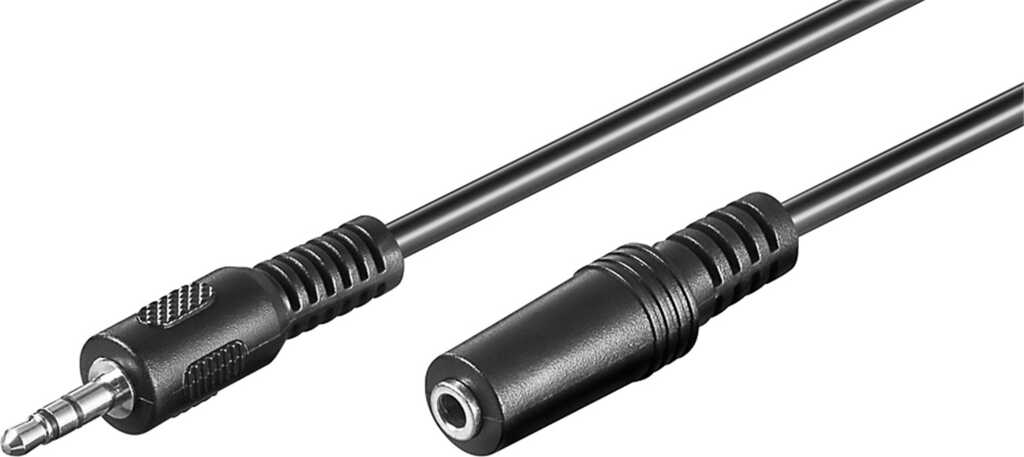 2m Audio-Kabel Klinke-Verl&auml;ngerung goobay 3-polig&comma; schwarz