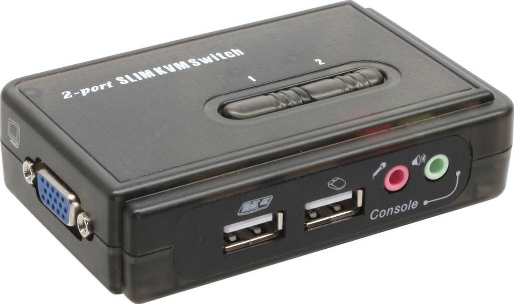 InLine KVM Switch&comma; 2-fach&comma; USB&comma; mit Audio