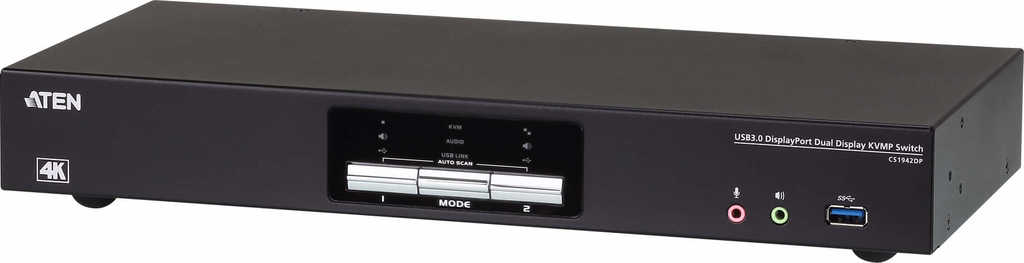 Aten 2-Port KVM-Switch DisplayPort 1&period;2 mit USB&sol; 4x Klinke