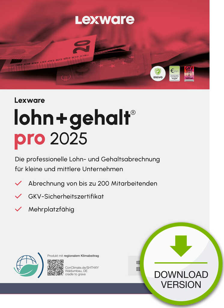 Lexware Lohn&plus;Gehalt Pro 2025 - Abo-Vertrag&comma; ESD