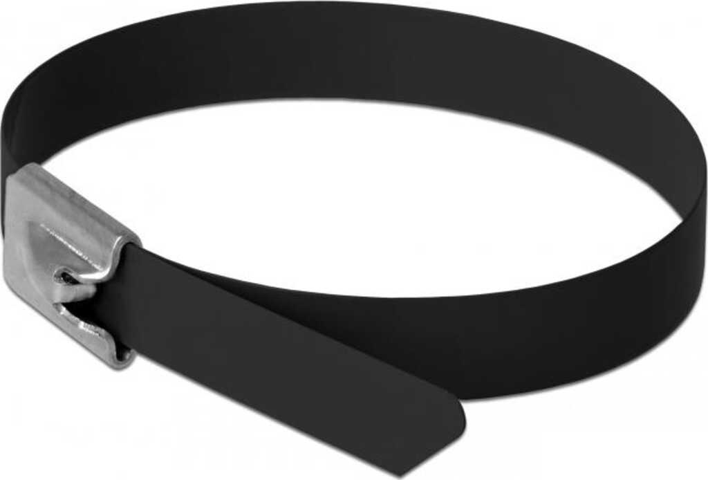Delock Edelstahlkabelbinder L 300 x B 7&comma;9 mm schwarz 10 St&uuml;ck