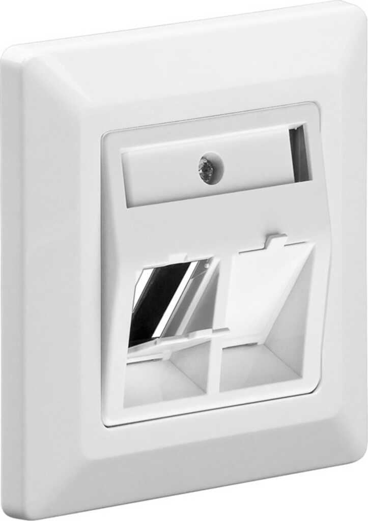 goobay Einbaurahmen f&uuml;r Keystone Jacks 2-fach wei&szlig;