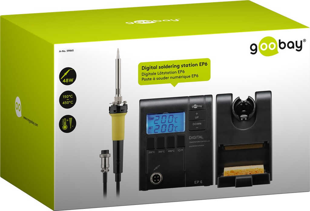Digitale Lötstation EP6 LCD-Display mit Soll Temperaturanzeige und Ist