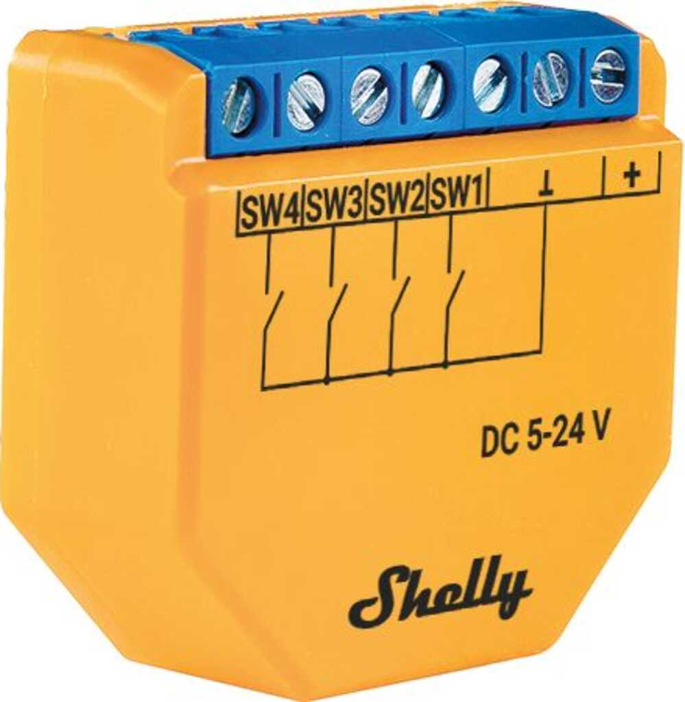 Shelly Plus i4 DC&comma; bis zu 12 Szenen&comma; Unterputz&comma;
