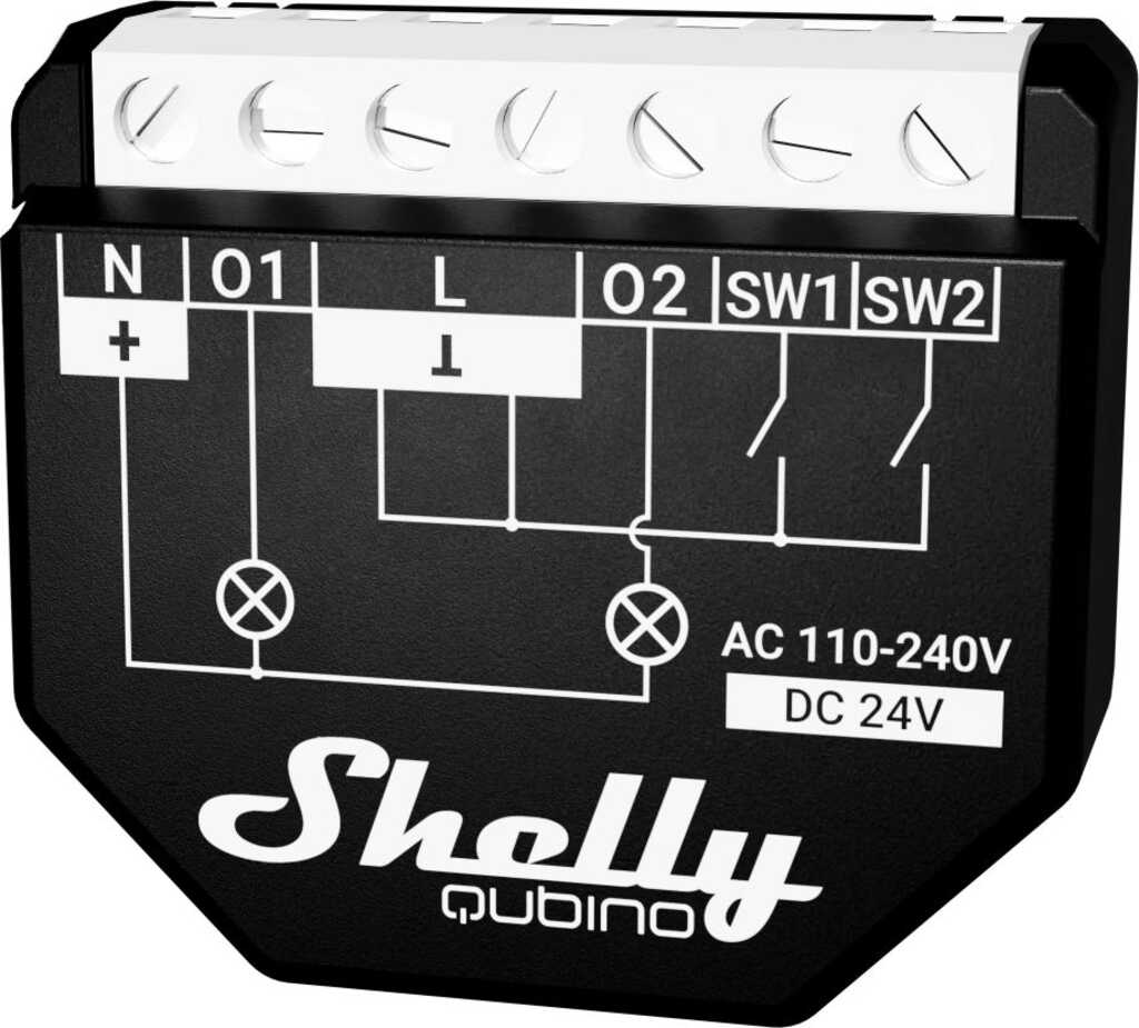 Shelly Qubino Wave 2PM&comma; 2-Kanal&comma; Unterputz&comma; Schaltaktor