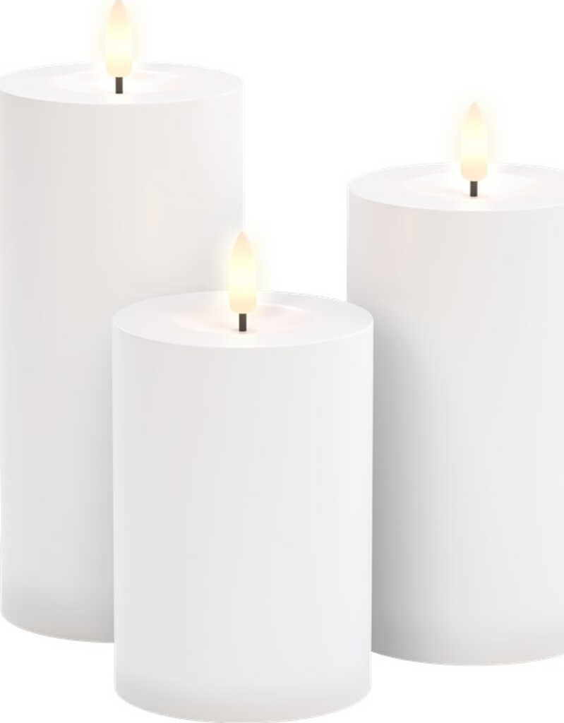 3er-Set Goobay LED Echtwachskerzen wei&szlig;