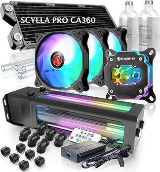 Raijintek Scylla Pro CA360, 360mm Komplett-Wasserkühlung, 3x 120mm, 800-1800rpm, 28dB(A), 127.4m³/h, 2.3mmH2O