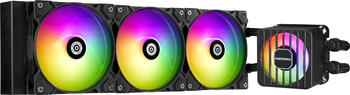 Enermax Liqmaxflo 360 ARGB CPU-Lüfter, 3x 120x120x26.8mm, 500-1800rpm, 98.6m³/h, 58.03 CFM, 23.5dB(A), 2.4mmH2O, 0.96W
