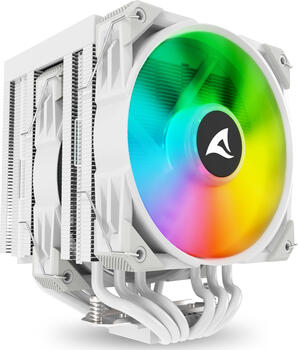 Sharkoon A60 RGB, weiß, CPU-Kühler, 159x125x120mm, 500-1800rpm, 121,55 m³/h, 2,9 mmH2O, 4-polig Sharkoon A60 RGB, weiß, CPU-Kühler, 159x125x120mm, 500-1800rpm, 121,55 m³/h, 2,9 mmH2O, 4-polig