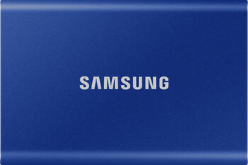 1.0 TB SSD Samsung Portable T7 blau externe SSD, 1x USB-C 3. lesen: 1050MB/s, schreiben: 1000MB/s
