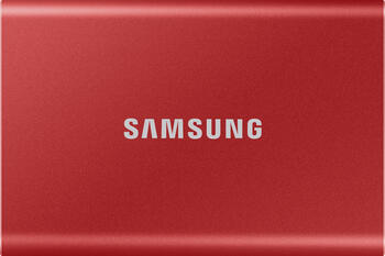 500GB SSD Samsung Portable T7 rot externe SSD, 1x USB-C 3.1 inkl. USB-Kabel (USB-C)