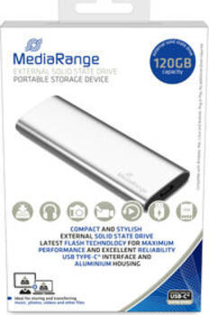 120GB SSD MediaRange MR1100 externe SSD, 1x USB-C 3.1