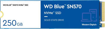 250 GB SSD Western Digital WD Blue SN570 NVMe, M.2/M-Key, lesen: 3300MB/s, schreiben: 1200MB/s, TBW: 150TB