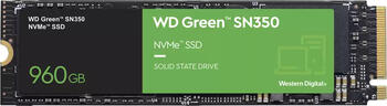 960 GB SSD Western Digital WD Green SN350 NVMe SSD, M.2/M-Key (PCIe 3.0 x4), lesen: 2400MB/s, schreiben: 1900MB/