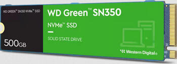 500 GB SSD Western Digital WD Green SSD, M.2/M-Key (PCIe 3.0 x4), Lesen: 2400MB/s, Schreiben: 1500MB/s, TBW: 60TB