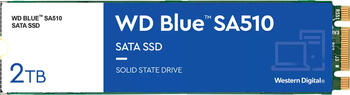 2.0 TB SSD Western Digital WD Blue SA510 SSD, M.2/B-M-Key (SATA 6Gb/s), lesen: 560MB/s, schreiben: 520MB/s SLC-Cached,