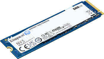 500 GB SSD Kingston NV3 NVMe PCIe 4&period;0&comma; M&period;2&sol;M-Key &lpar;PCIe 4&period;0 x4&rpar;&comma; lesen&colon; 5000MB&sol;s&comma; schreiben&colon; 3000MB&sol;s SLC-Cached