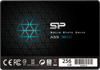 256 GB SSD Silicon Power Ace A55 SATA 6GB/s 6,4cm/ 2.5 Zoll lesen: 550MB/s, schreiben: 450MB/s