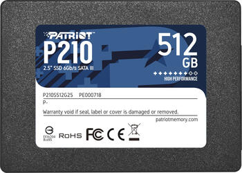512 GB SSD Patriot P210, SATA 6Gb/s, lesen: 520MB/s, schreiben: 430MB/s
