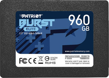 960 GB SSD Patriot Burst Elite, SATA 6Gb/s, lesen: 450MB/s, schreiben: 320MB/s, TBW: 800TB