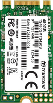 480 GB SSD Transcend MTS420S SSD, M.2/B-M-Key (SATA 6Gb/s), lesen: 530MB/s, schreiben: 480MB/s, TBW: 160TB