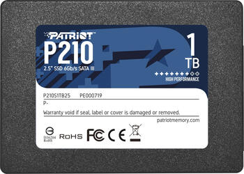 1.0 TB SSD Patriot P210, SATA 6Gb/s, lesen: 520MB/s, schreiben: 430MB/s