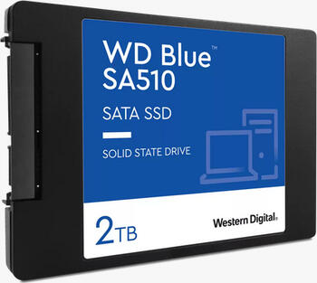 2.0 TB SSD Western Digital WD Blue SA510 SSD, SATA 6Gb/s, lesen: 560MB/s, schreiben: 520MB/s SLC-Cached, TBW: 5