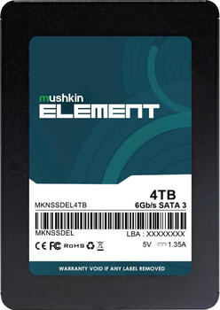 4.0 TB SSD Mushkin ELEMENT 2.5, SATA 6Gb/s, lesen: 500MB/s, schreiben: 435MB/s SLC-Cached