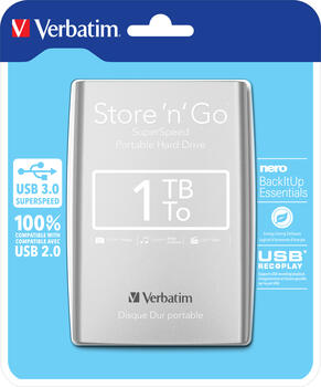 1.0 TB HDD Verbatim Portable Colour Edition USB 3.0 