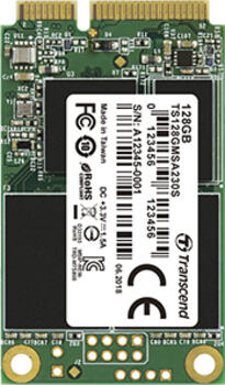 64 GB SSD Transcend MSA230S, mSATA 6Gb/s, lesen: 550MB/s, schreiben: 400MB/s