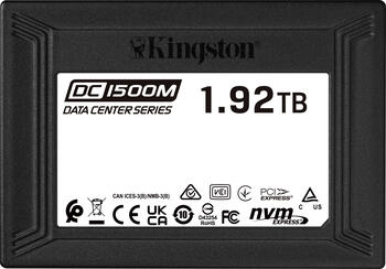 1.9 TB SSD Kingston DC1500M Data Center Series Mixed-Use SSD - 1DWPD, U.2/SFF-8639 (PCIe 3.0 x4), lesen: 3300MB/s, sc