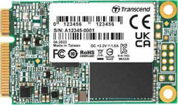 64 GB SSD Transcend MSA220S, mSATA 6Gb/s, lesen: 550MB/s, schreiben: 350MB/s SLC-Cached, TBW: 20TB