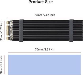M.2 SSD Aluminium Kühlkörper, schwarz, ca. 70 x 22 x 3 mm M.2 SSD Aluminium Kühlkörper, schwarz, ca. 70 x 22 x 3 mm