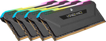 DDR4RAM 4x 32GB DDR4-3200 Corsair Vengeance RGB PRO SL schwarz DIMM, CL16-20-20-38 Kit