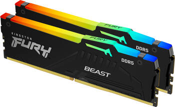 DDR5RAM 2x 16GB DDR5-4800 Kingston FURY Beast RGB DIMM on-die ECC, CL38-38-38 Kit